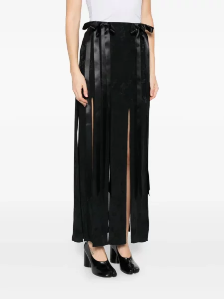 Fustă midi Simone Rocha cu funde până la genunchi negru