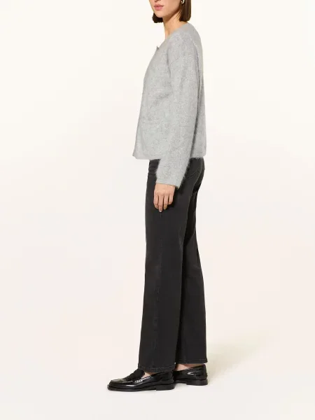 Opus Pants Wide Leg Džíny Melly washed black černé
