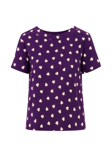 Scurt tricou Laura Urbinati cu model floral cu imagine violet
