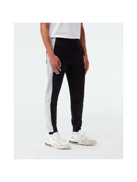 Długie spodnie Lacoste Stripe w kolorze czarno-szarym XS czarne