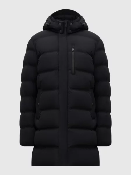 Пуховик з принтом логотипа Woolrich чорний