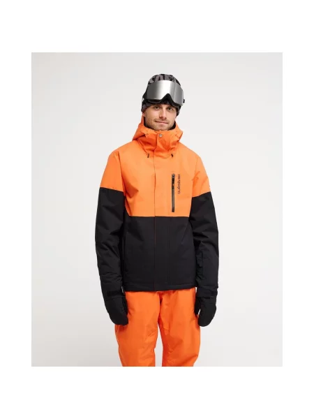 Kurtka z kapturem Quiksilver Titano pomarańczowy ciemny XS czarny