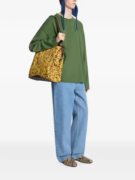 Geantă Dries Van Noten din canvas galben