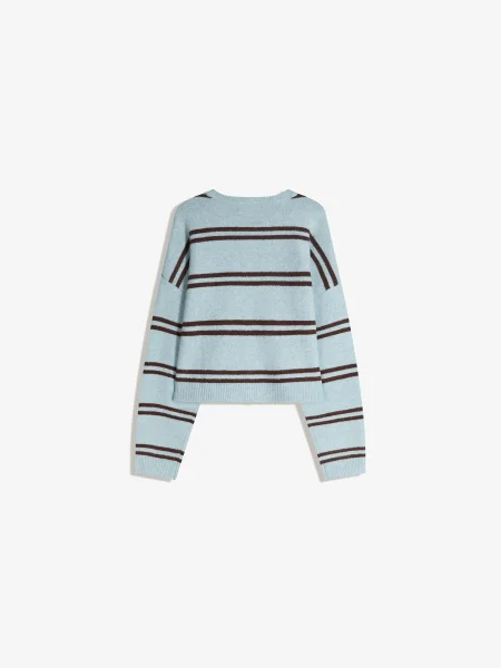 Bershka Pletena jopa temno / meta rjava
