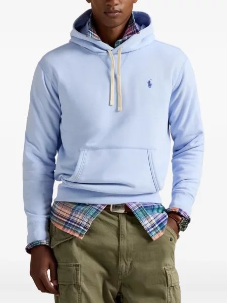 Ριγέ polo Polo Ralph Lauren με κουκούλα με αυτόγραφο λευκό