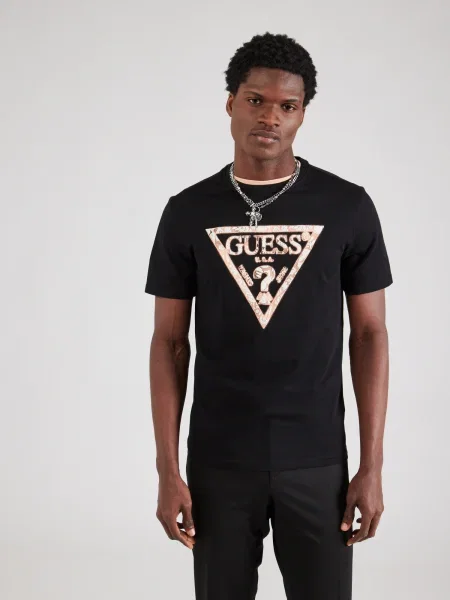 Guess Tricou Negru alb