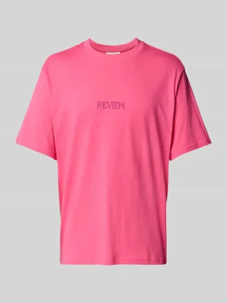 T-shirt z wyhaftowanym logo Review