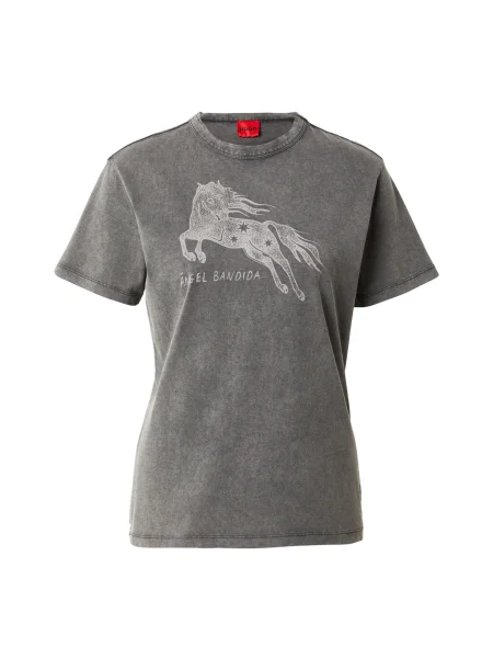 HUGO Majica Damacia / temno siva