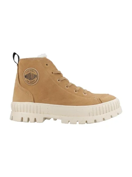 Botine Palladium cu șireturi maro