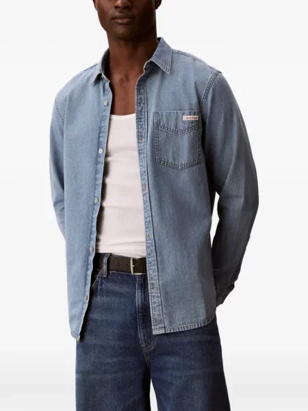 Cămașă Calvin Klein lungă albastru