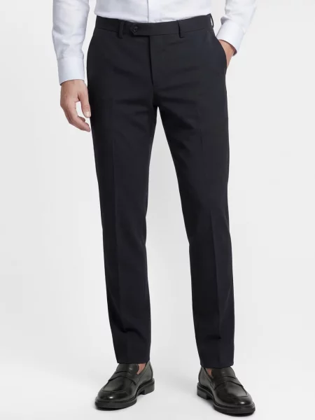 Finshley & Harding London Spodnie Hoxdon Mężczyźni Slim Fit jednolity 23 niebieski