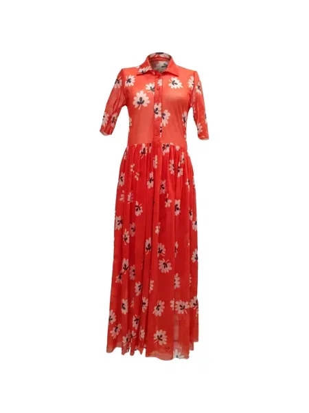 Rochie Ganni cu model floral cu imagine roșu