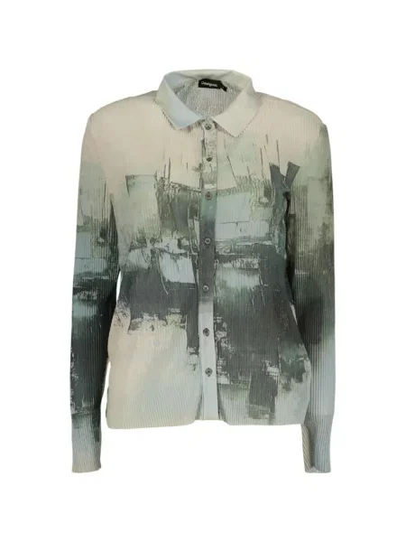 Cămașă Desigual cu imagine cu imprimeu abstract verde