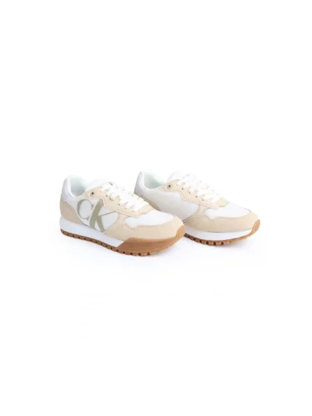 Sneakersy Calvin Klein skórzane beżowe