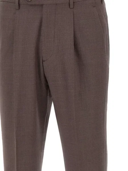 Pantaloni Devore plisate maro