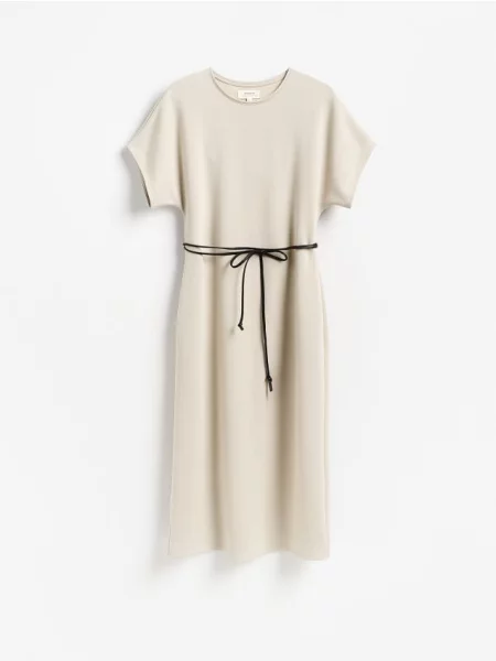 Reserved Rochie midi cu curea bej