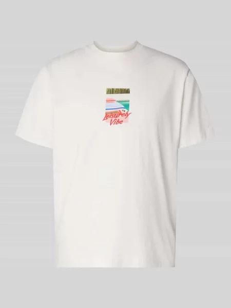 T-shirt o kroju regular fit z czystej bawełny model ASPEN' Selected Homme biała