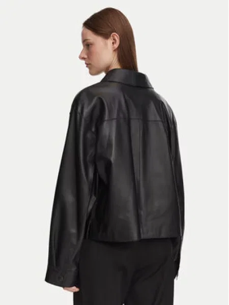 Kožená bunda Weekend Max Mara černá
