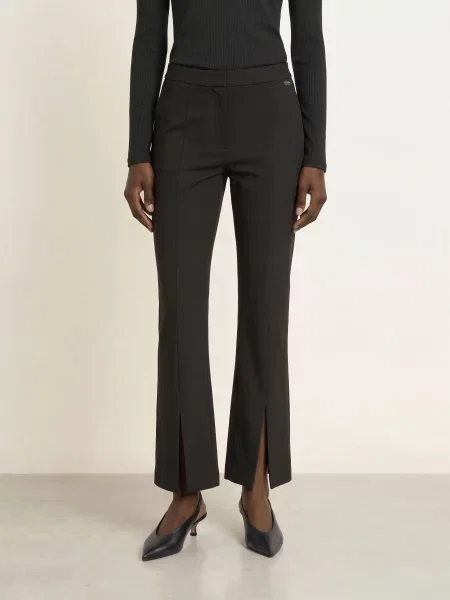 Calvin Klein Žerzejové Kalhoty Ponte černá
