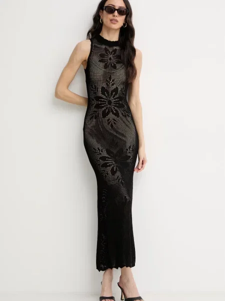 Twinset rochie de vară cu vâscoză negru