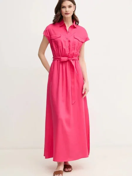 Gaudi sukienka maxi rozkloszowana różowy