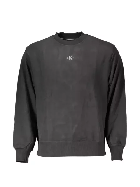 Hanorac crewneck Calvin Klein cu imagine cu decolteu rotund negru