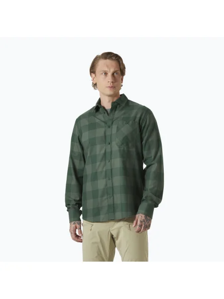 Мъжка риза Helly Hansen Aker Flannel LS jungle green buffalo plaid зелено