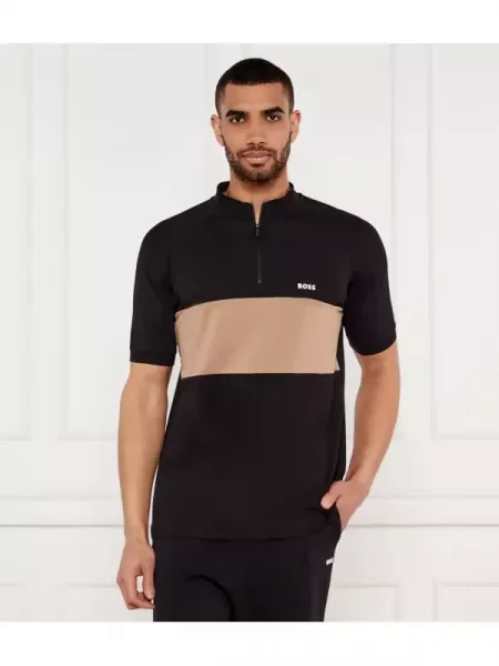 BOSS GREEN Polo Pollan ASP | stretch negru