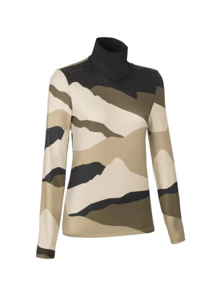 Tricou Lamunt cu imagine cu imprimeu abstract maro
