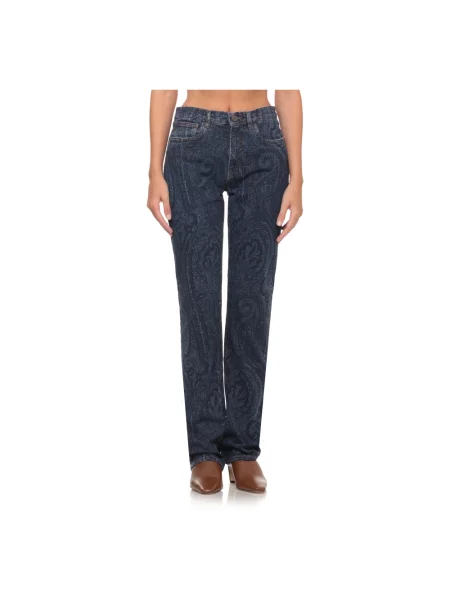 Jeansy straight leg Etro niebieskie