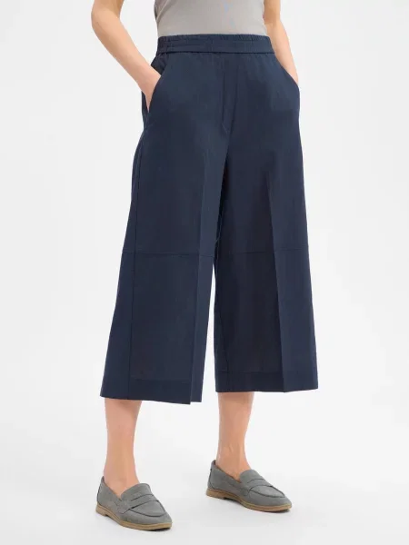 Marie Lund Spodnie typu culottes z zawartością lnu Kobiety 36 niebieski