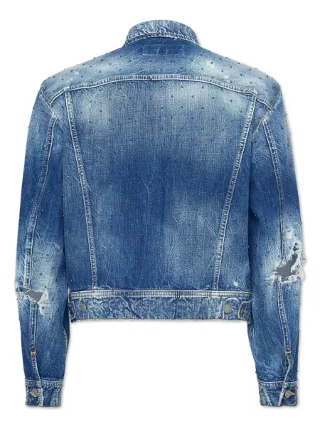 Kurtka jeansowa Dsquared2 z koralikami niebieska