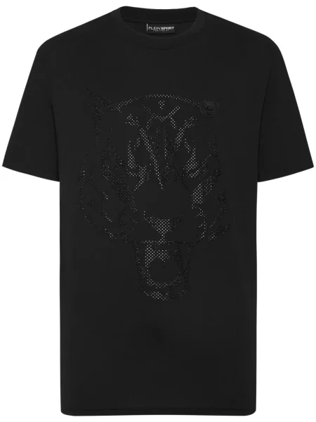 Tricou Plein Sport cu dungi de tigru negru