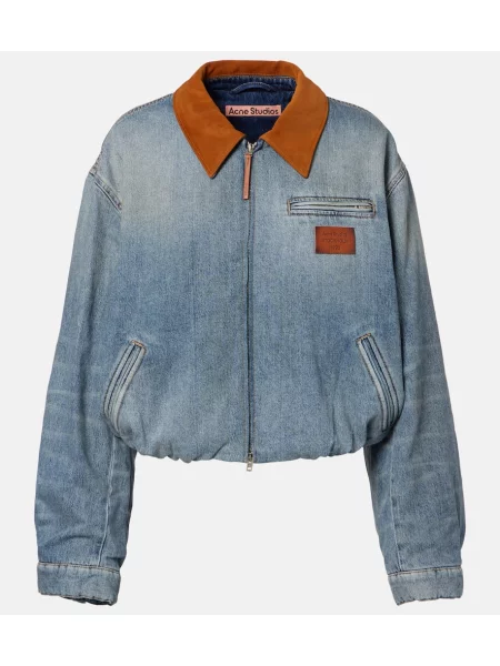 Kurtka jeansowa Acne Studios zamszowa niebieska