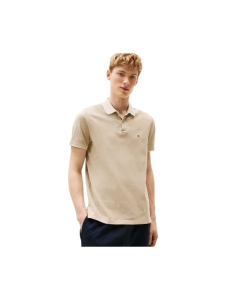 Tommy Hilfiger koszulka polo Mężczyźni jednolity XL beżowy
