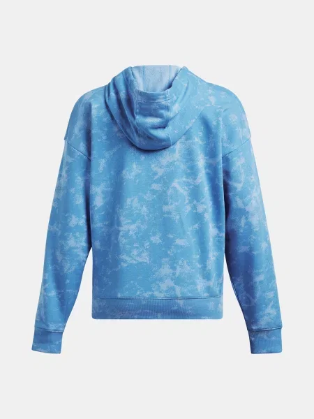 Dámske tréningové tričko Under Armour Project Rock Underground Terry HD viral blue/phoenix fire/white biela