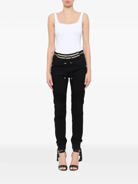 Pantaloni Balmain din jerseu negru