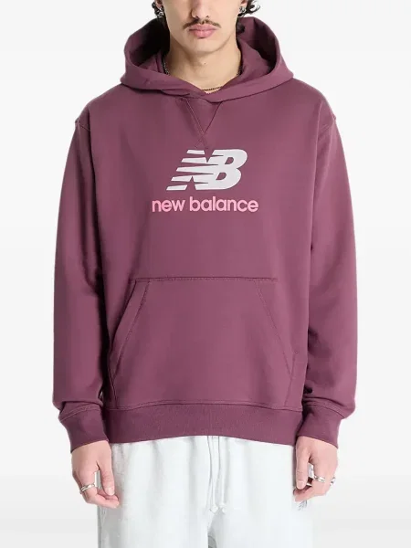 Hanorac cu glugă New Balance din piele plisat negru