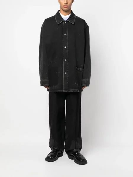 Vienakrūtis paltas Maison Margiela juoda