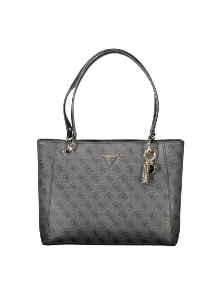 Lniana torebka Guess czarna