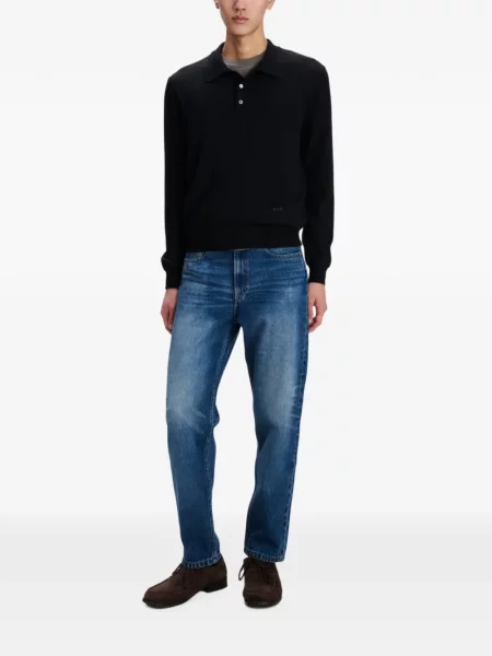Lung tricou polo A.p.c. cu autograf negru