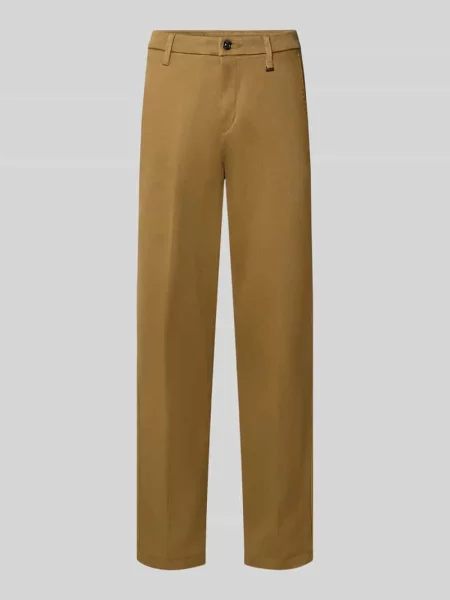 Chinosy o kroju regular fit z mieszanki lyocellu Mac beżowe
