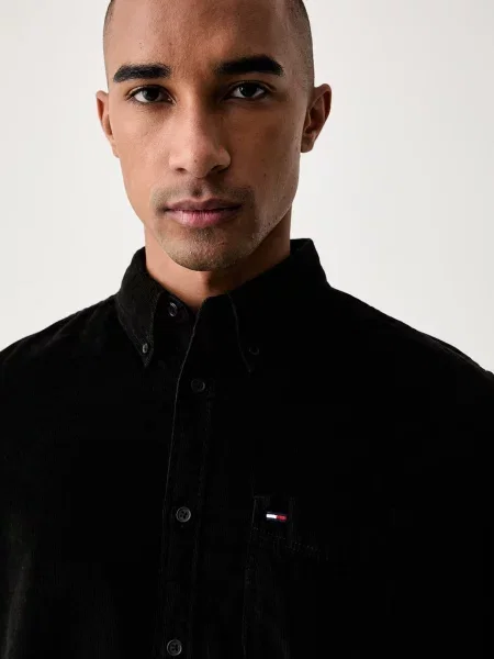 Tommy Jeans риза за деца от джинс черно