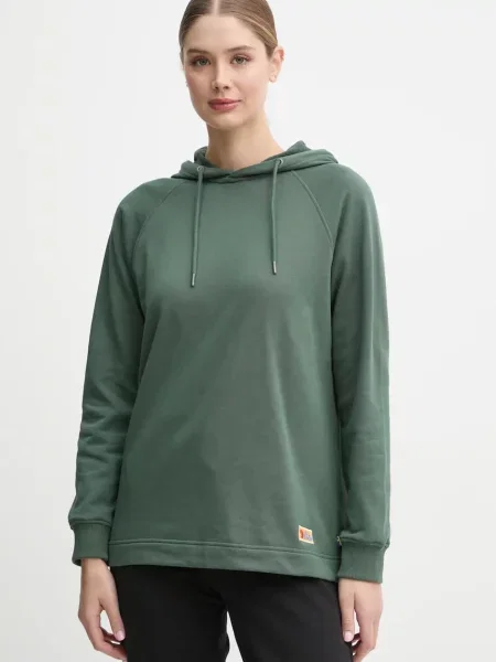 Fjallraven hanorac de Vardag Hoodie W femei cu glugă neted verde