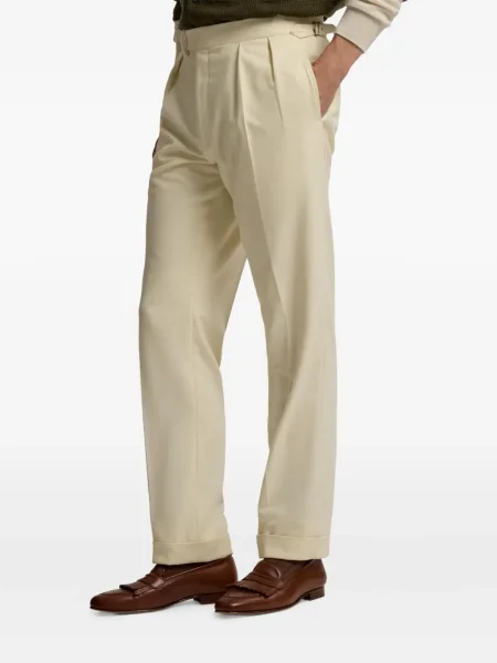 Pantaloni Ralph Lauren Purple Label de lână plisate violet