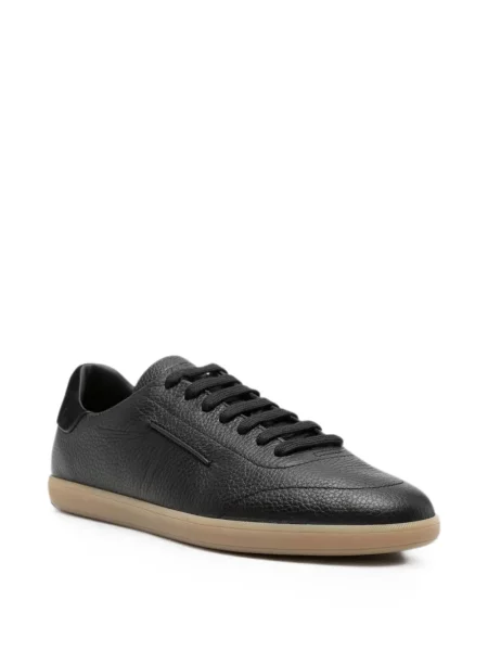 Кожени маратонки Zegna черно