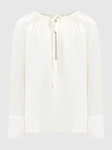 Блуза з драпіруванням Helmut Lang біла