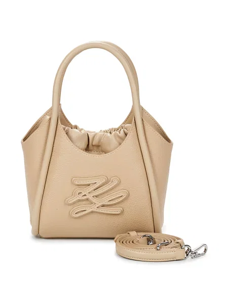 Geanta crossbody Karl Lagerfeld cu autograf bej