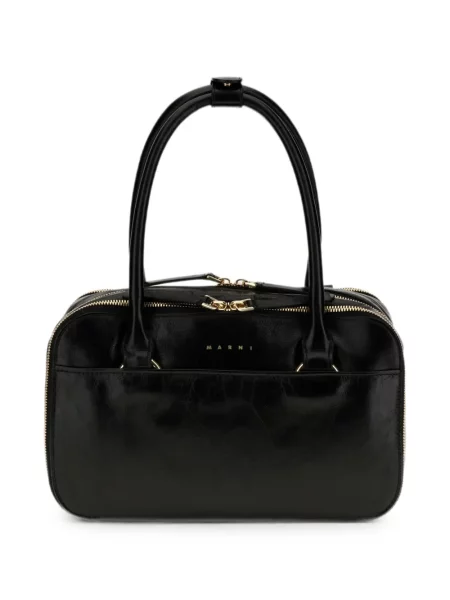Geantă shopper Marni din piele negru