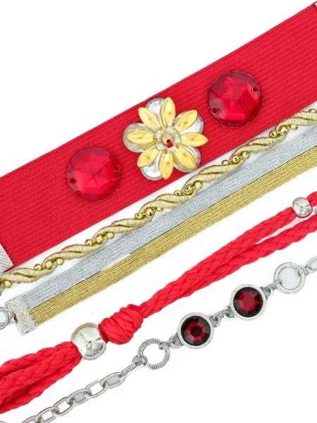 Květinový přívěsek Amir Slama s korálky červený
